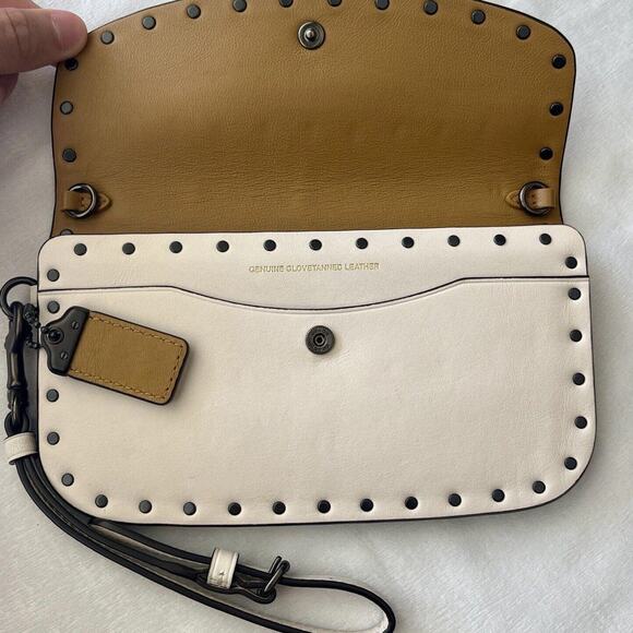Coach Chalk/White 1941 Clutch Bag With Rivets - Picture 7 of 9